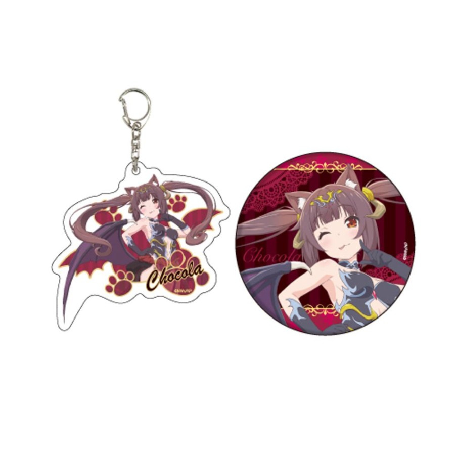 Accessories A3 | Acrylic Key Chain & Can Badge Set Nekopara 01 Chocola Devil Ver. (Original Illustration)