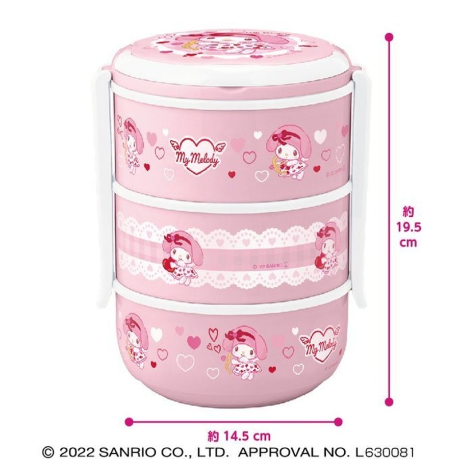 Lifestyle Goods Eikoh | My Melody Heart Cupid 3 Tier Picnic Lunch Box