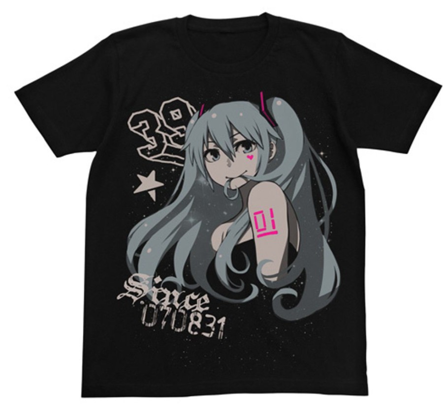 Apparel COSPA | Hatsune Miku Chan X Co Ver. Star T-Shirt Black