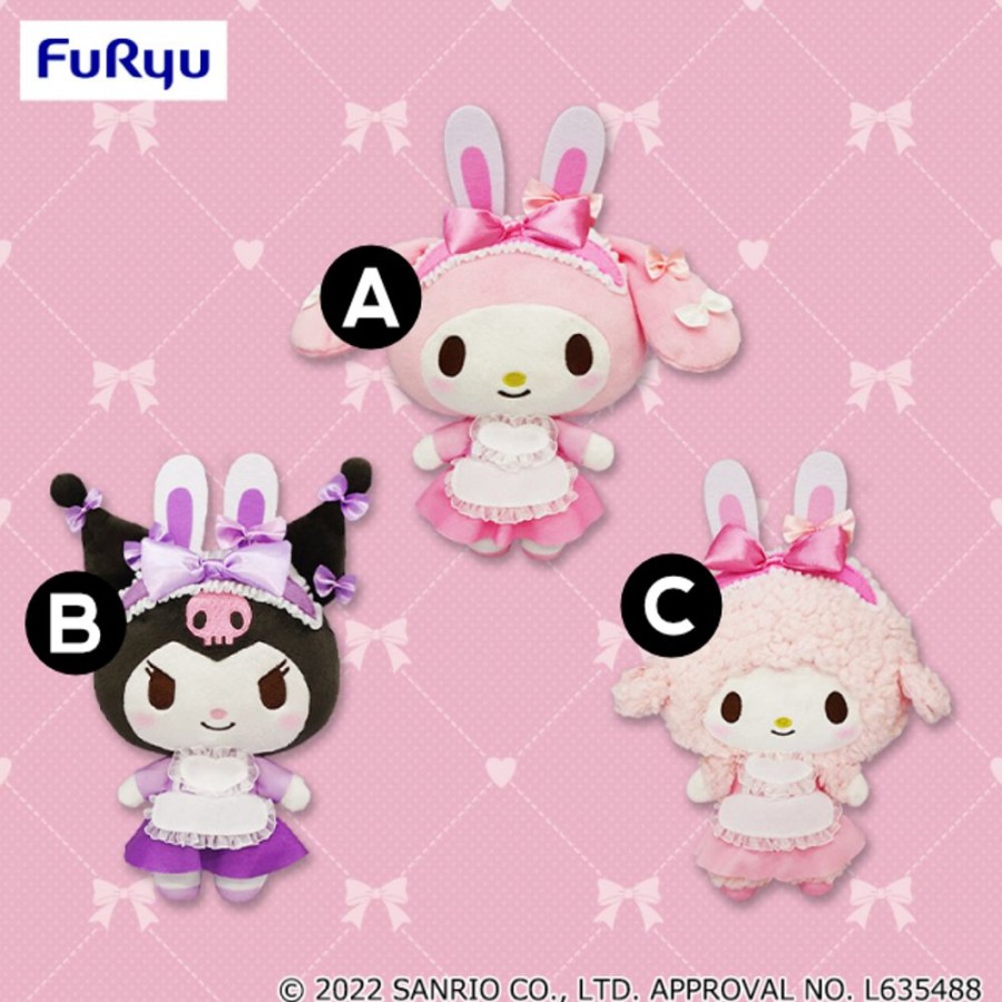 Plush Toys FuRyu | My Melody & Kuromi Birthday Rabbit Maid Plush