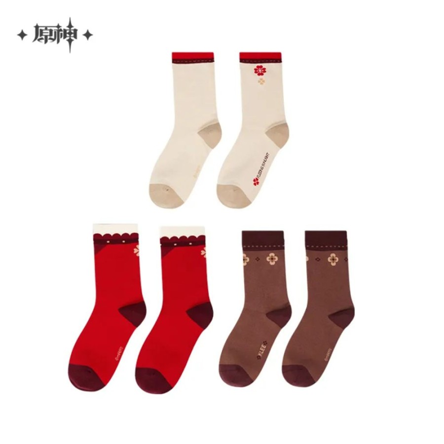 Apparel miHoYo | Genshin Impact Klee Theme Impression Series Mid Tube Socks [3 Pairs)