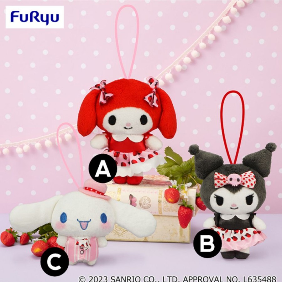 Plush Toys FuRyu | Sanrio Characters Strawberry Lolita Mascot Plush- My Melody & Kuromi & Cinnamoroll