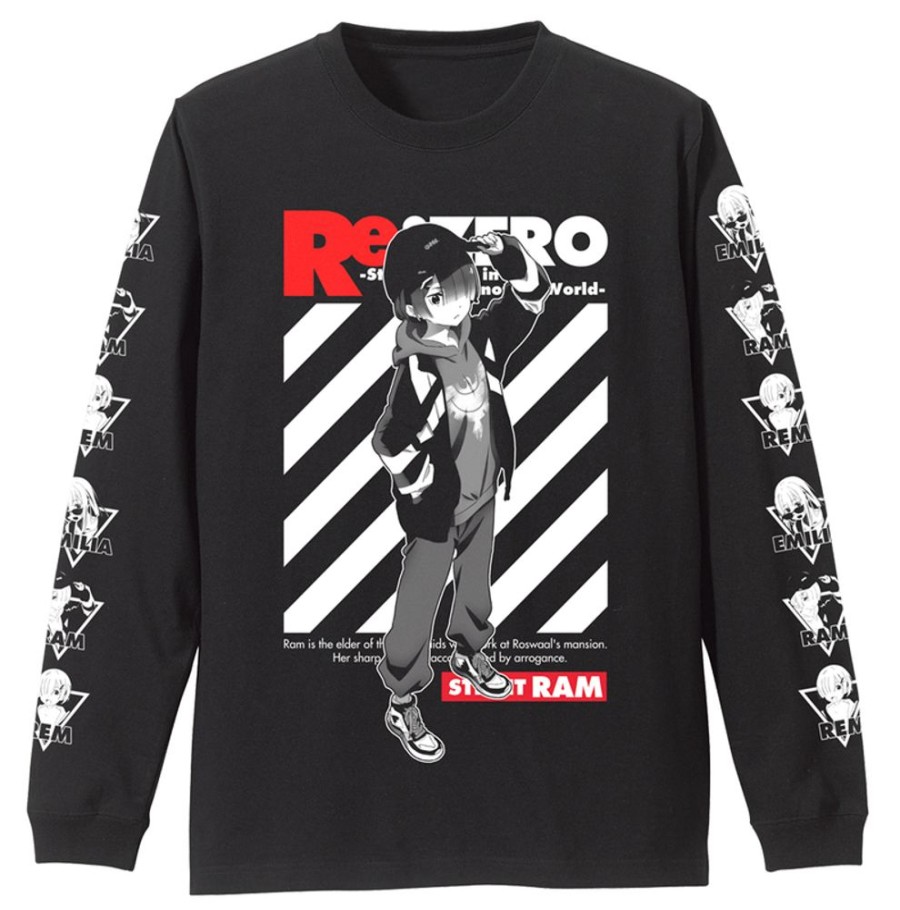 Apparel Cospa | Ram Ribbed Long Sleeve T-Shirt Street Fashion Ver. Black