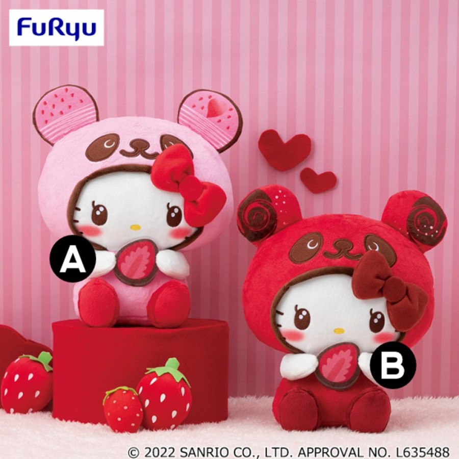 Plush Toys FuRyu | Panda Hello Kitty Strawberry Chocolate Palette Big Plush