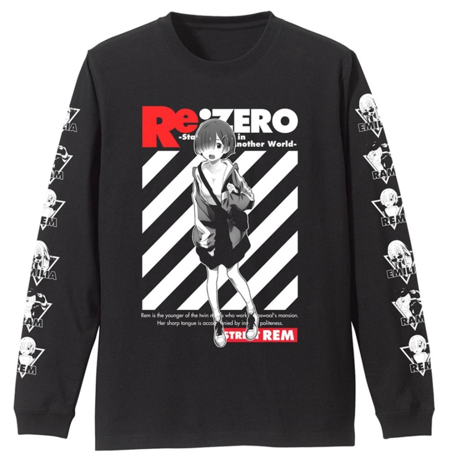 Apparel Cospa | Rem Ribbed Long Sleeve T-Shirt Street Fashion Ver. Black