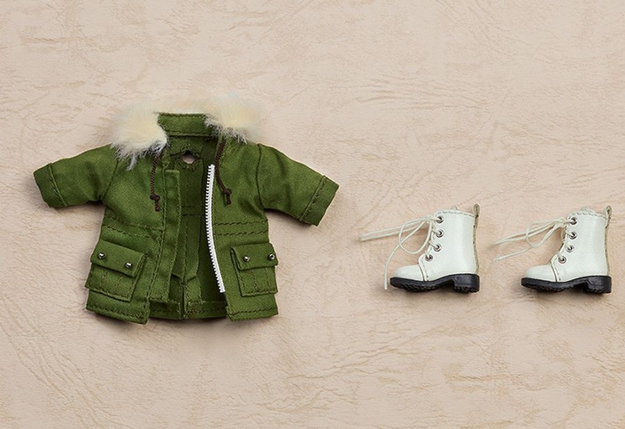 Figures Good Smile Company | Nendoroid Doll Warm Clothing Set: Boots & Mod Coat - Khaki Green