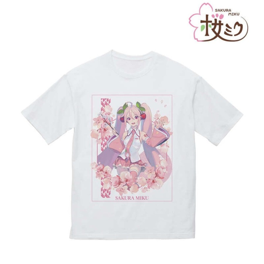 Apparel armabianca | Sakura Miku Original Illustration Sakura Miku Art By Kuro Big Silhouette T-Shirt (Unisex M Size)